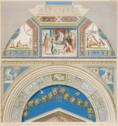 Lunet en gewelfveld met oordeel van Salomo