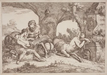Chiron leert Achilles muziek