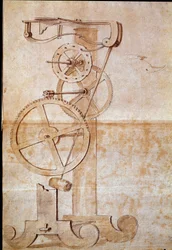 Klok met een weegpendel bestudeerd door de Italiaanse astronoom en natuurkundige Galileo Galilei in 1638 om tijd te meten
