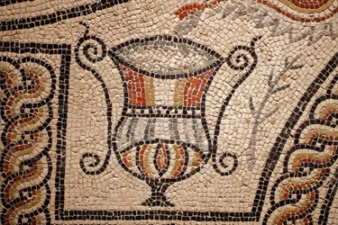 Mozaïek met vissen, detail