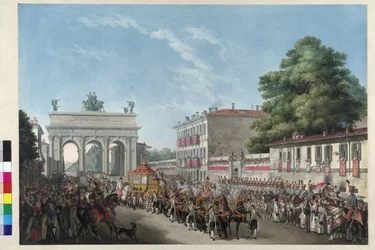 Intocht van keizer Franz I in Milaan op 10 mei 1825