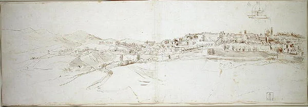 Uitzicht op Urbino vanaf de colle di San Donato