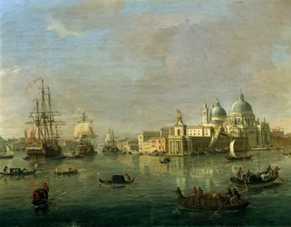Uitzicht op Venetië met Giudecca en Douanehuis (detail)