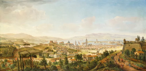Een panoramisch uitzicht op Messina, Sicilië