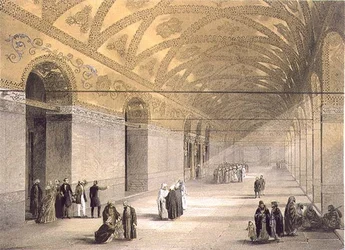 Hagia Sophia, plaat 10: ingang naar de bovenste galerij, gegraveerd door Louis Haghe, gepubliceerd 1852 (litho)