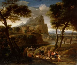 Landschap met karavaan