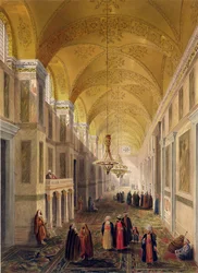Haghia Sophia, plaat 2: de narthex, gegraveerd door Louis Haghe, gepubliceerd 1852