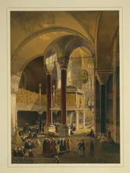De keizerlijke galerij in de Ayasofya moskee, vroeger de kerk van Hagia Sophia