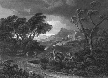 Een landstorm (gravure)
