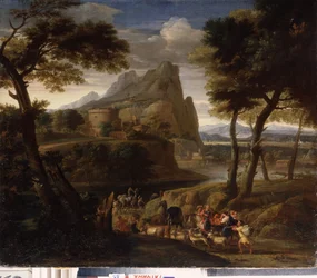 Landschap met karavaan