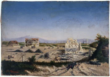Le Fort de Vanves, tijdens de oorlog van 1870, circa 1870 (olieverf op doek)