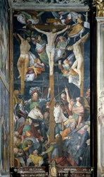 Kruisiging, fresco, door Gaudenzio Ferrari