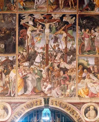 De Kruisiging, detail uit Leven en Lijden van Christus, fresco door Gaudenzio Ferrari 1513