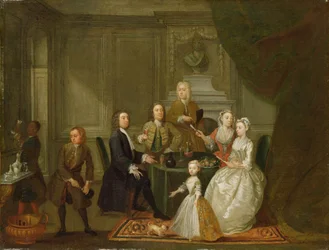 Groepsportret, waarschijnlijk van de familie Raikes, ca. 1730-32