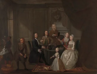 Groepsportret, waarschijnlijk van de Familie Raikes