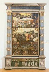 De Opening van het Zesde Zegel, Ezechiëls Visioen en Het Laatste Oordeel, 1584