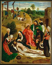 Klaagliederen, Golgatha op de achtergrond (schilderij op eikenhout)