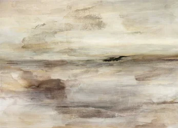 Neutraal landschap in de mist