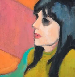 Black Hair, Lime Jumper, 2017 (olieverf op canvasboard)