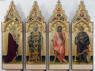 Vier heiligen van Quaratesi Polyptiek, Sint Maria Magdalena, Sint Nicolaas van Bari, Sint Johannes de Doper en Sint Joris