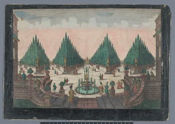 Gezicht op een cipressentuin te Constantinopel. Gezicht op de cipressentuin