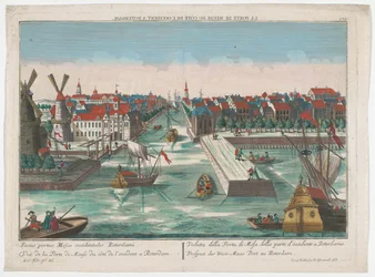 Gezicht op de Wester Nieuwe Hoofdpoort en de Ooster Nieuwe Hoofdpoort te Rotterdam (Rotterdam)