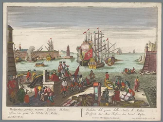 Gezicht op de haven te Malta