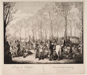 Bivak van de Kozakken op de Avenue des Champs-Elysées in Parijs in april 1814, 1814