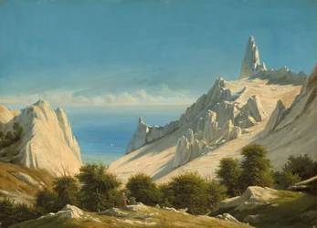 Gezicht op Sommerspiret, de kliffen van Møn