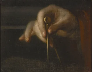 De passer in de hand van een architect