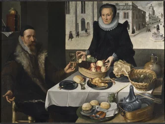 Dubbelportret van een ouder echtpaar