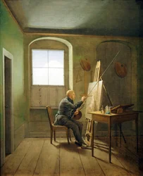 Duits: Caspar David Friedrich in zijn atelier Caspar David Friedrich in zijn atelier (1811)