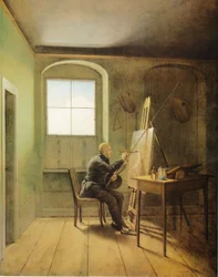 Duits: Caspar David Friedrich in zijn atelier Caspar David Friedrich in zijn atelier (1811)