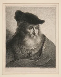Hoofd van een Bebaarde Man in Fluwelen Muts