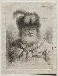 Oude man met een bontmuts