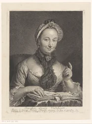 Portret van Dorothée Louise Viedebandt, vrouw van de kunstenaar Georg Friedrich Schmidt