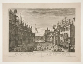 De straat Saint Bassi en zijn tempel in Venetië