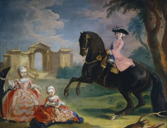 Portret van de kinderen van graaf Ivan Illarionovich Vorontsov: Artemi, Anna en Eudokia Avdotya, 1754