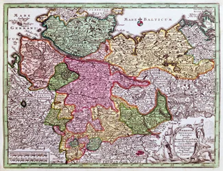 Kaart van Noord-Duitsland, uit een atlas