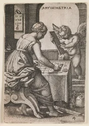 Arithmetria, uit de serie "De vrije kunsten", ca.1541 (gravure)