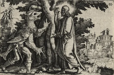 Christus verleid door de duivel in de woestijn