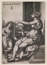 Dialectica, uit de serie "De vrije kunsten", ca.1541 (gravure)
