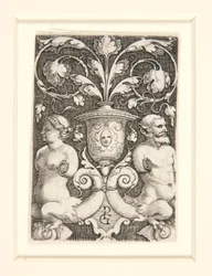 Sierlijke vaas met twee figuren