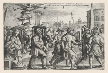 De triomf van roem op kuisheid, uit de Triomfen van Petrarca