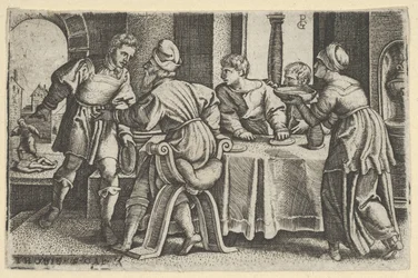 Tobias verlaat de tafel, uit Het verhaal van Tobias