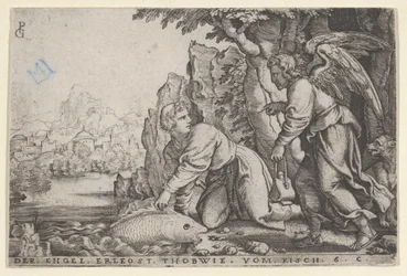 Tobiolus vangt de vis, uit Het verhaal van Tobias
