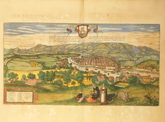 Kaart van Bilbao uit Civitates Orbis Terrarum