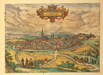 Kaart van Cambrai uit Civitates Orbis Terrarum
