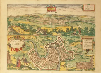 Kaart van Verona uit Civitates Orbis Terrarum door Georg Braun