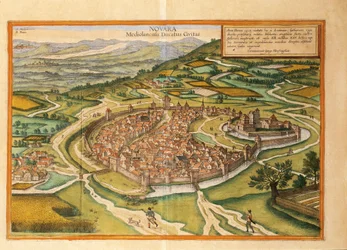 Novara uit Civitates Orbis Terrarum door Georg Braun